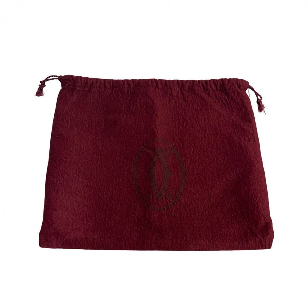 CARTIER Shoulder Bag leather wine-red Must Line