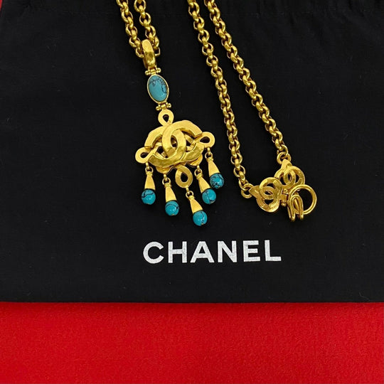 CHANEL Necklace Gold Plated gold