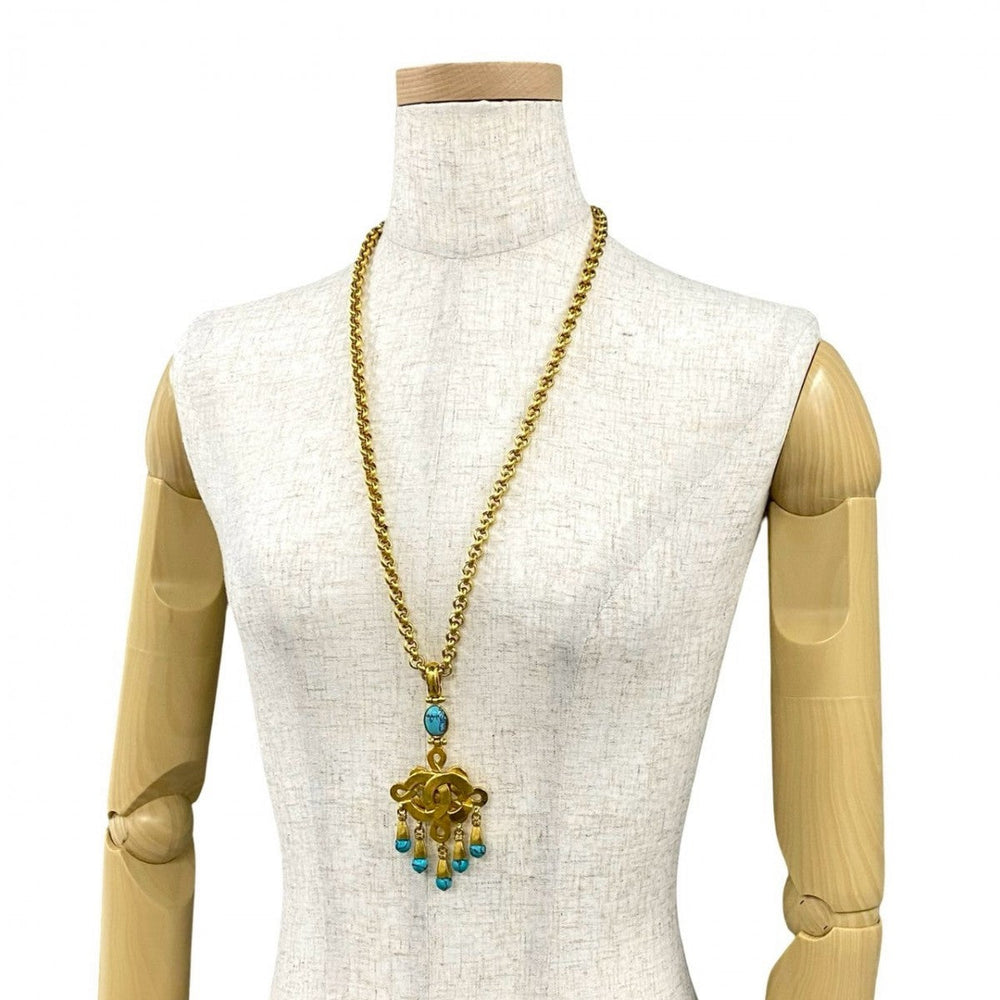 CHANEL Necklace Gold Plated gold
