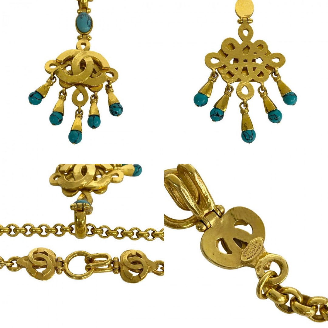 CHANEL Necklace Gold Plated gold