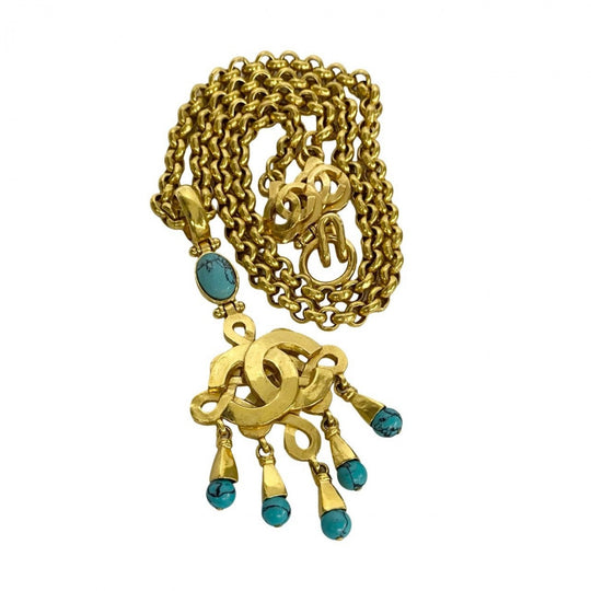 CHANEL Necklace Gold Plated gold