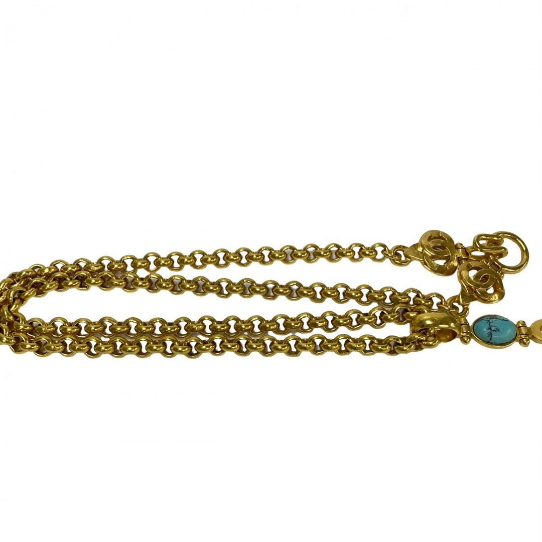 CHANEL Necklace Gold Plated gold