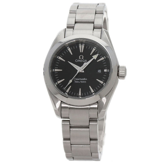 OMEGA Watches Quartz 2577.50 Stainless Steel , Stainless Steel black Aqua Terra black dial mens Used Authentic