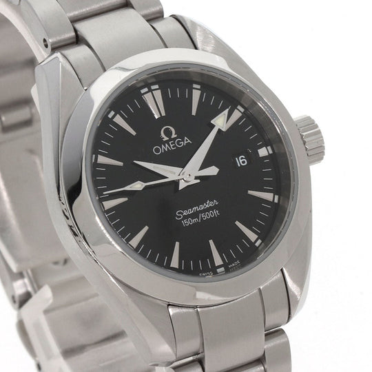 OMEGA Watches Quartz 2577.50 Stainless Steel , Stainless Steel black Aqua Terra black dial mens Used Authentic