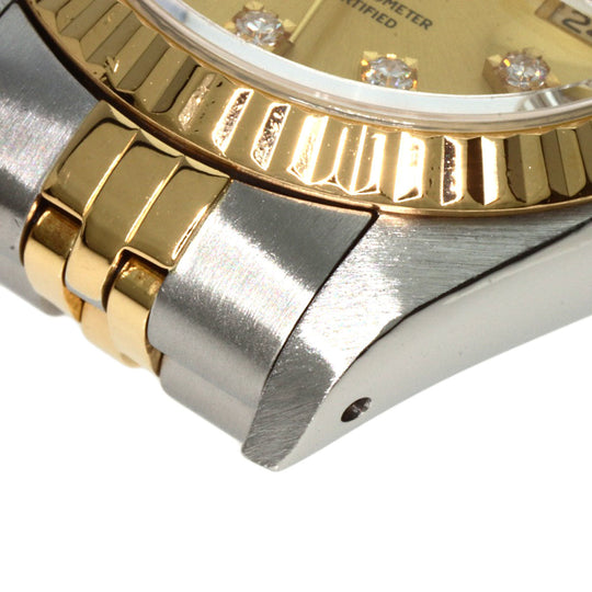ROLEX Watches Mechanical Automatic 69173G Stainless Steel , SSxK18YG , K18YG gold Datejust 10P Diamond Champagne Gold dial Women Used Authentic