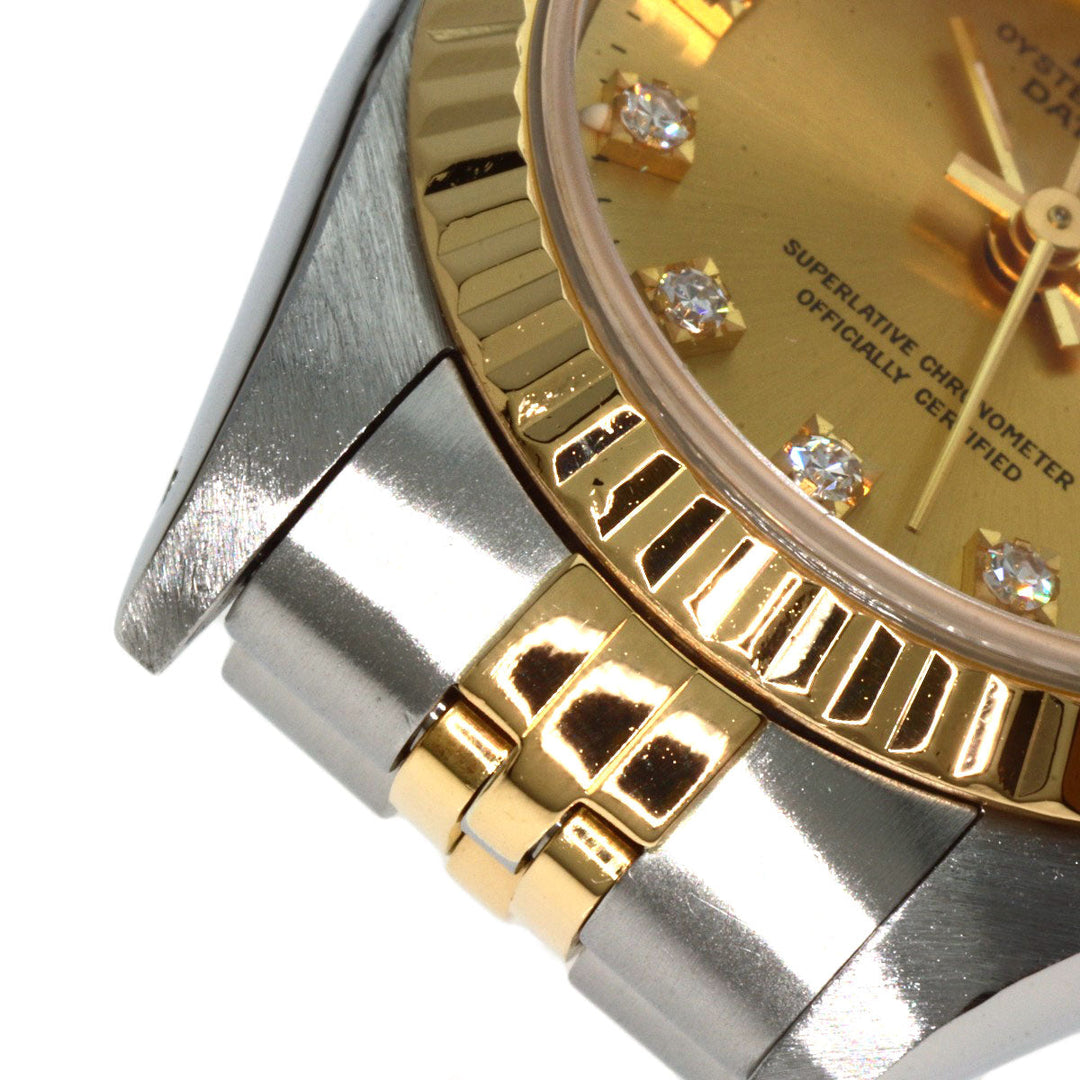 ROLEX Watches Mechanical Automatic 69173G Stainless Steel , SSxK18YG , K18YG gold Datejust 10P Diamond Champagne Gold dial Women Used Authentic