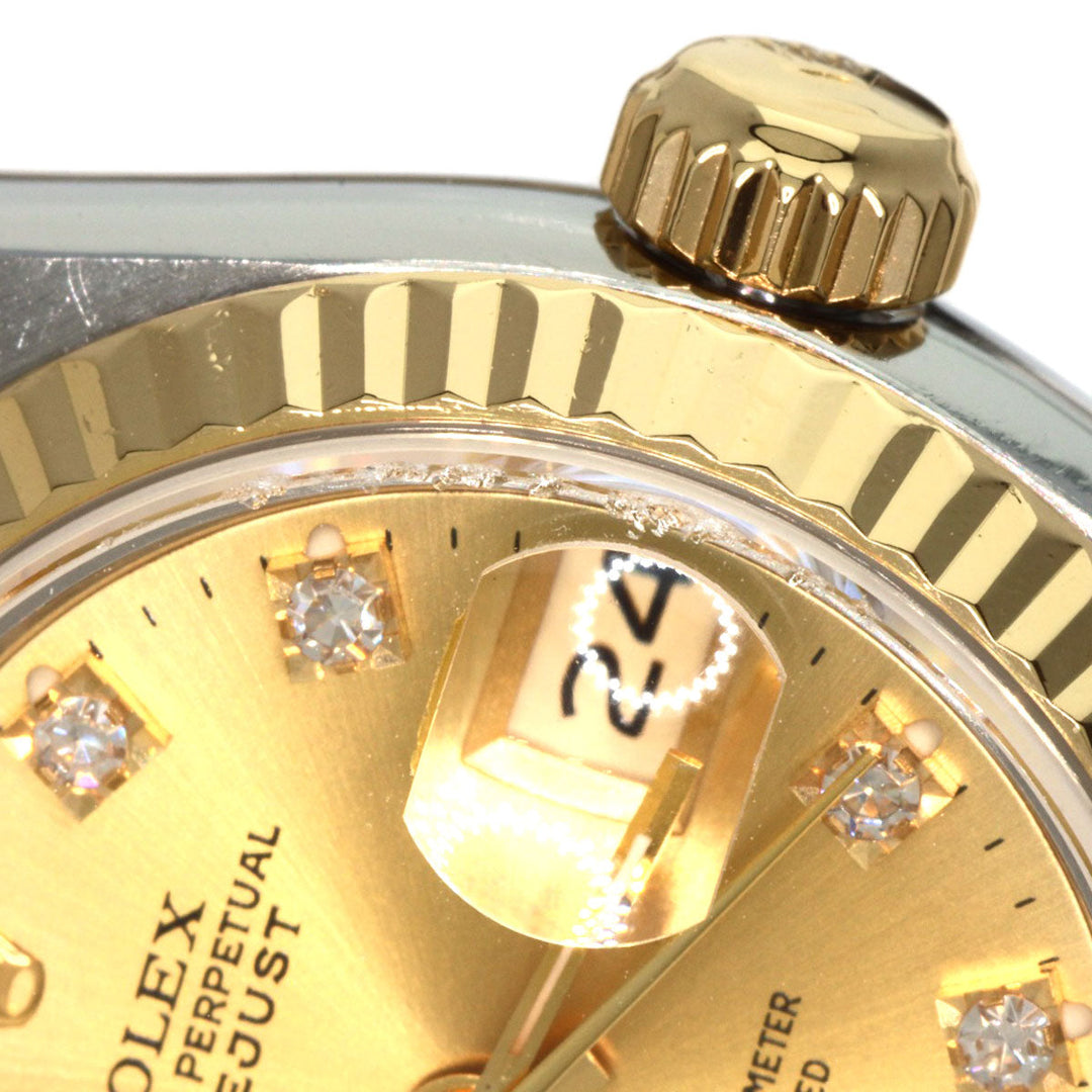 ROLEX Watches Mechanical Automatic 69173G Stainless Steel , SSxK18YG , K18YG gold Datejust 10P Diamond Champagne Gold dial Women Used Authentic
