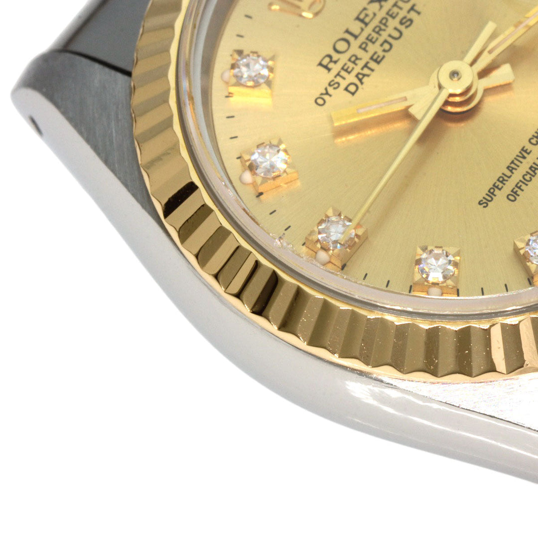 ROLEX Watches Mechanical Automatic 69173G Stainless Steel , SSxK18YG , K18YG gold Datejust 10P Diamond Champagne Gold dial Women Used Authentic
