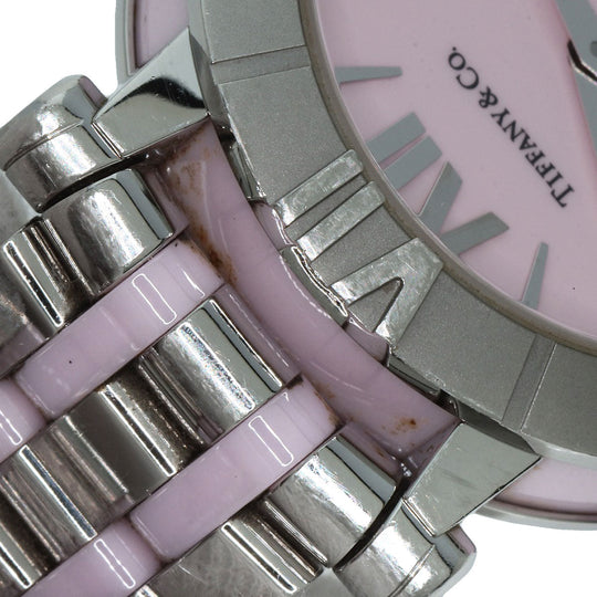 TIFFANY&Co. Watches Quartz Z1301.11.11A31A00A Stainless Steel , Stainless Steel Silver Atlas pink dial Women Used Authentic