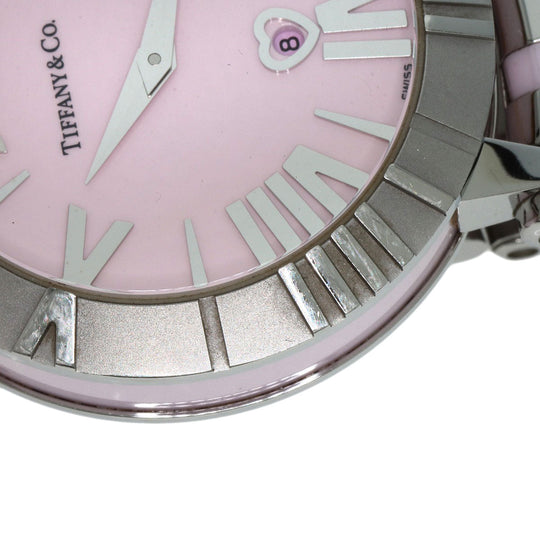 TIFFANY&Co. Watches Quartz Z1301.11.11A31A00A Stainless Steel , Stainless Steel Silver Atlas pink dial Women Used Authentic