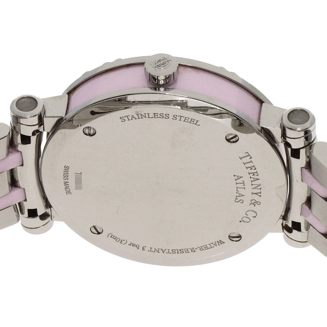 TIFFANY&Co. Watches Quartz Z1301.11.11A31A00A Stainless Steel , Stainless Steel Silver Atlas pink dial Women Used Authentic