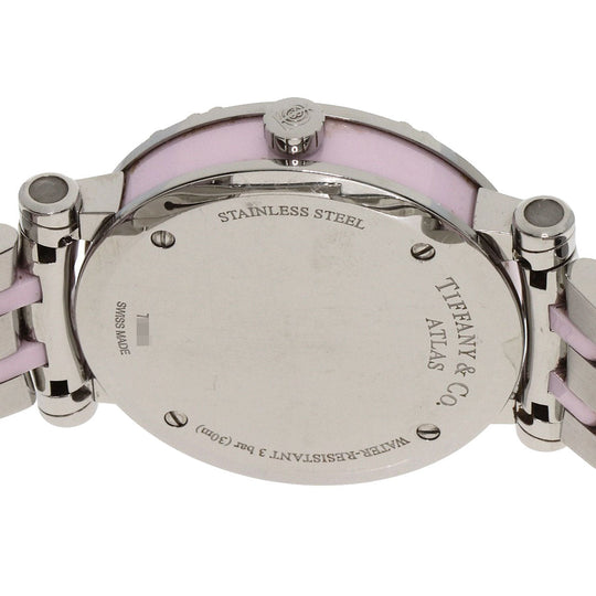 TIFFANY&Co. Watches Quartz Z1301.11.11A31A00A Stainless Steel , Stainless Steel Silver Atlas pink dial Women Used Authentic