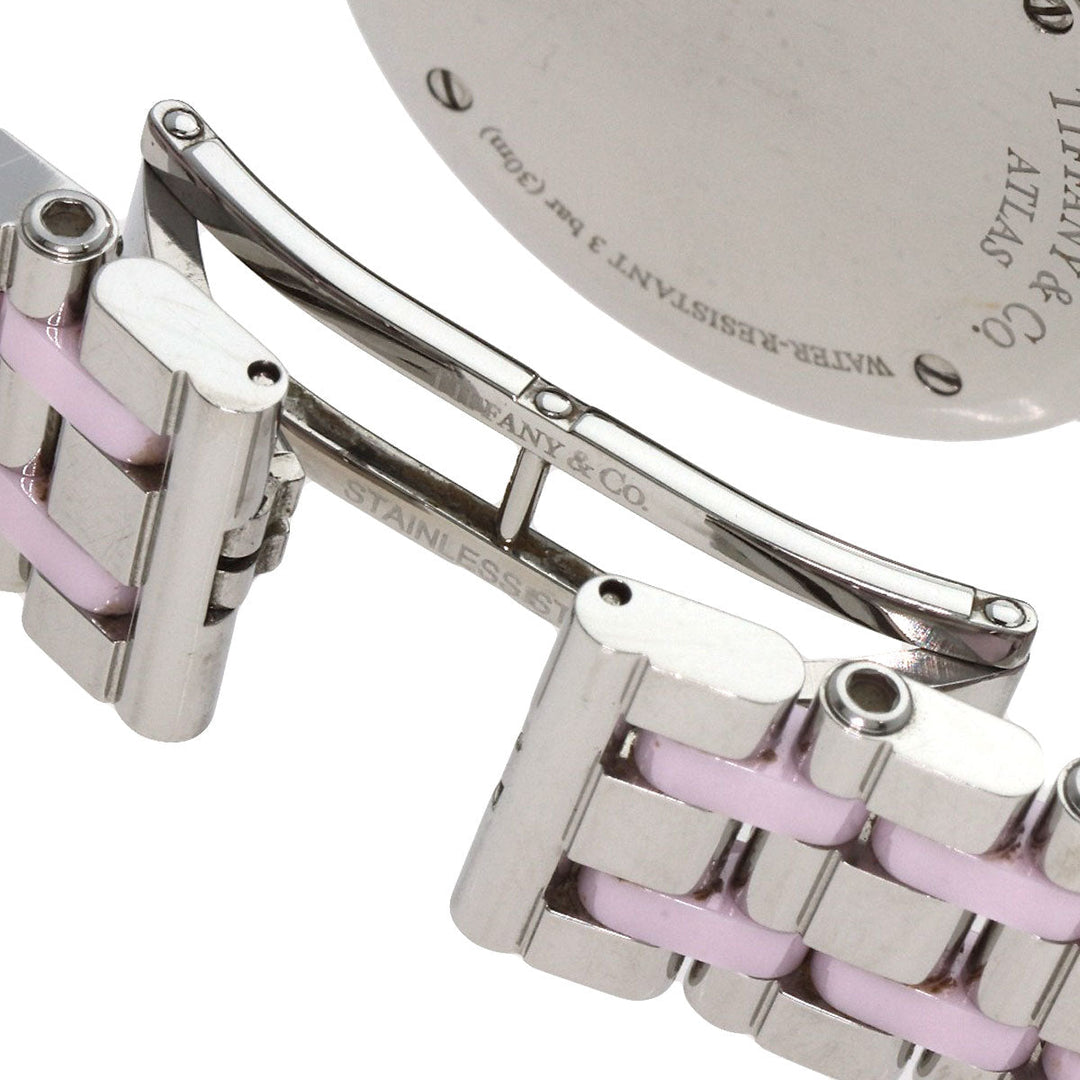 TIFFANY&Co. Watches Quartz Z1301.11.11A31A00A Stainless Steel , Stainless Steel Silver Atlas pink dial Women Used Authentic