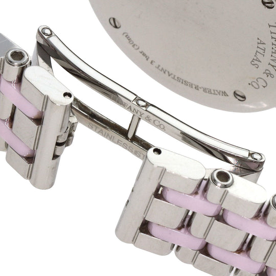TIFFANY&Co. Watches Quartz Z1301.11.11A31A00A Stainless Steel , Stainless Steel Silver Atlas pink dial Women Used Authentic