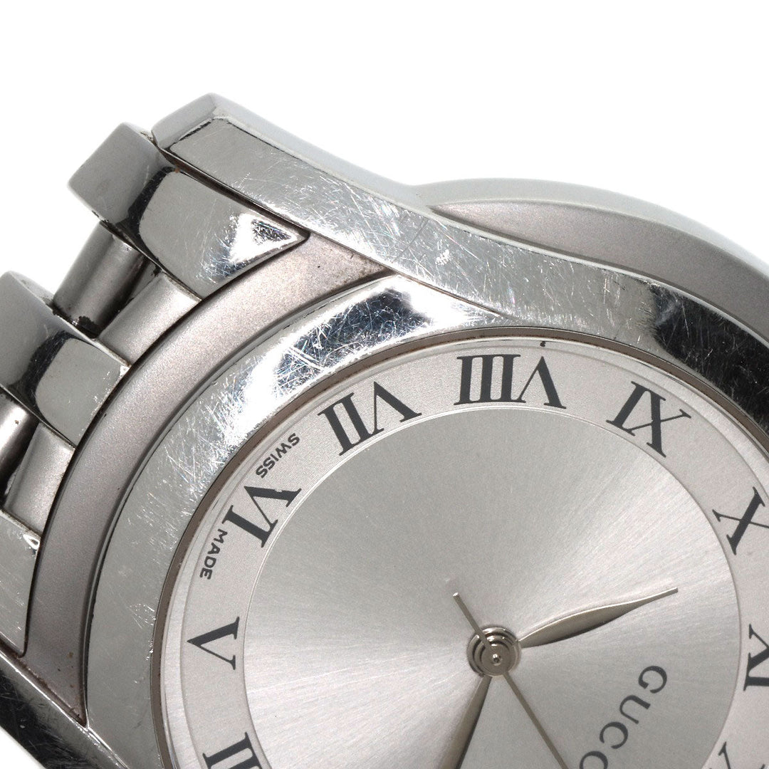 GUCCI Watches Quartz 5500M Stainless Steel , Stainless Steel Silver Round face Silver dial mens Used Authentic