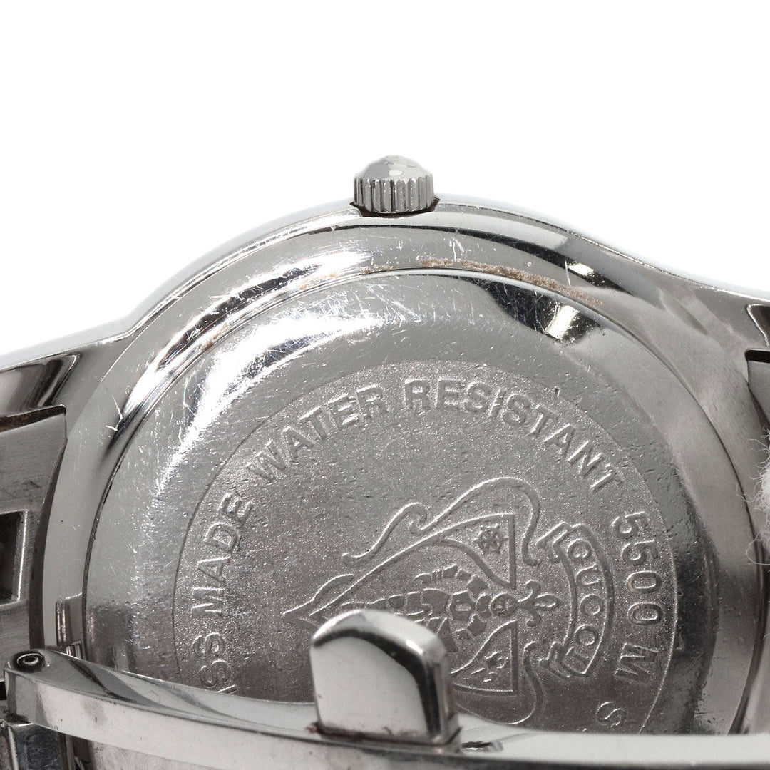 GUCCI Watches Quartz 5500M Stainless Steel , Stainless Steel Silver Round face Silver dial mens Used Authentic