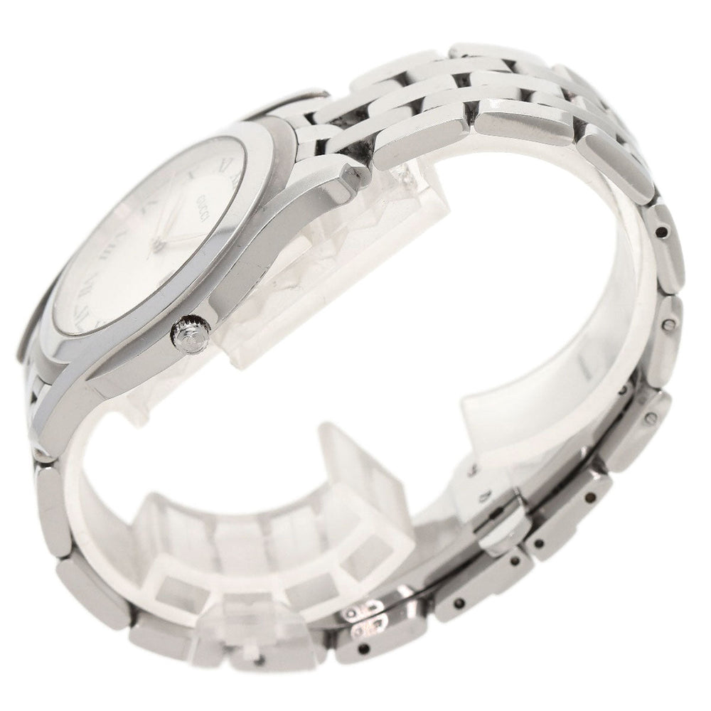 GUCCI Watches Quartz 5500M Stainless Steel , Stainless Steel Silver Round face Silver dial mens Used Authentic