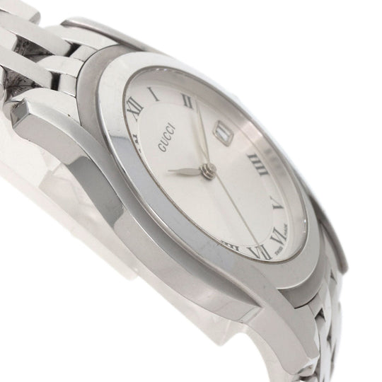 GUCCI Watches Quartz 5500M Stainless Steel , Stainless Steel Silver Round face Silver dial mens Used Authentic