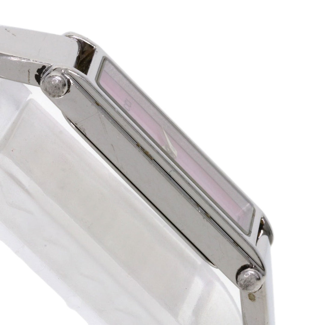 GUCCI Watches Quartz 1500L Stainless Steel , Stainless Steel Silver Square face Pink shell dial Women Used Authentic