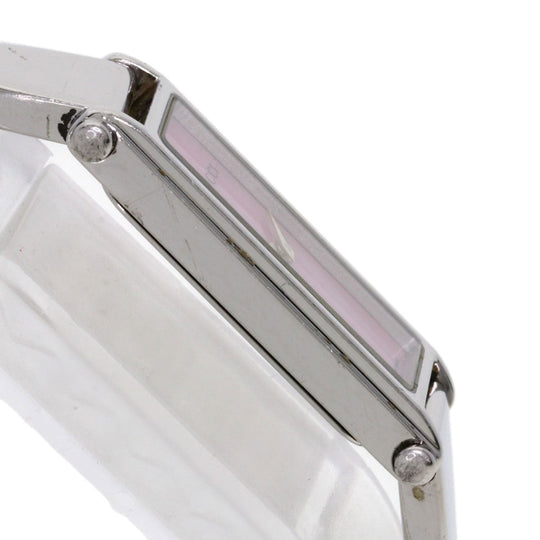 GUCCI Watches Quartz 1500L Stainless Steel , Stainless Steel Silver Square face Pink shell dial Women Used Authentic
