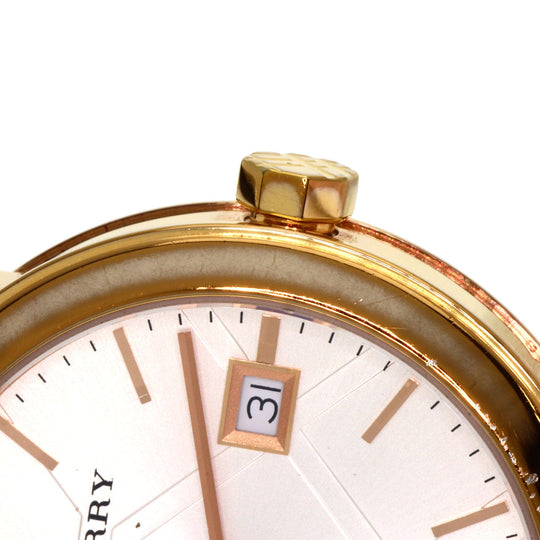 BURBERRY Watches Quartz BU9104 Gold Plated , Gold Plated gold Round face Silver dial Women Used Authentic