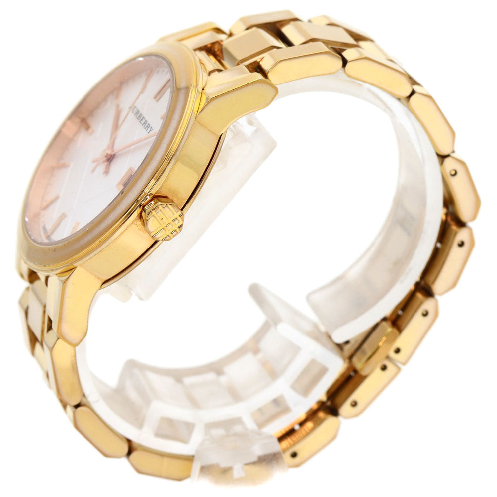 BURBERRY Watches Quartz BU9104 Gold Plated , Gold Plated gold Round face Silver dial Women Used Authentic