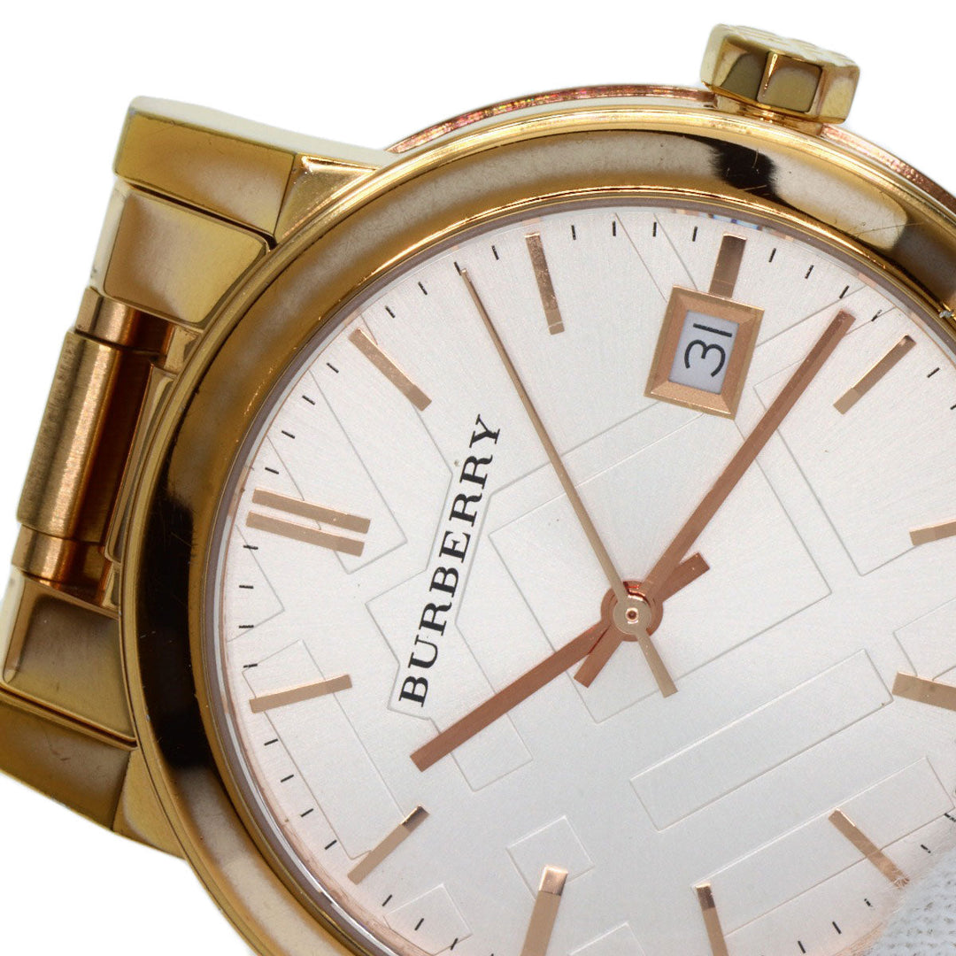BURBERRY Watches Quartz BU9104 Gold Plated , Gold Plated gold Round face Silver dial Women Used Authentic