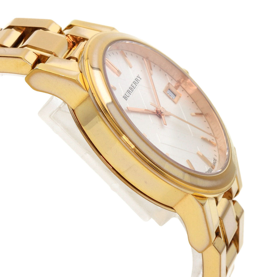 BURBERRY Watches Quartz BU9104 Gold Plated , Gold Plated gold Round face Silver dial Women Used Authentic
