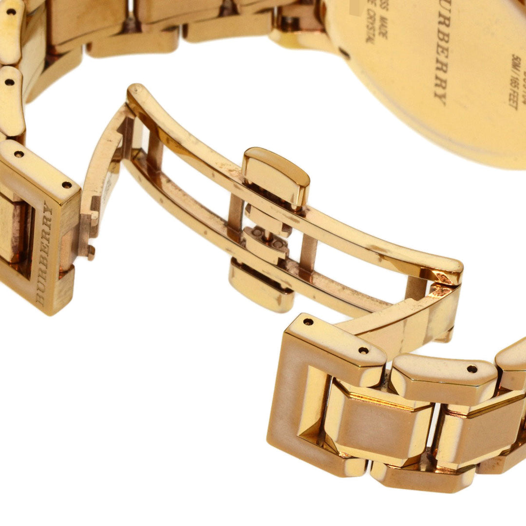 BURBERRY Watches Quartz BU9104 Gold Plated , Gold Plated gold Round face Silver dial Women Used Authentic