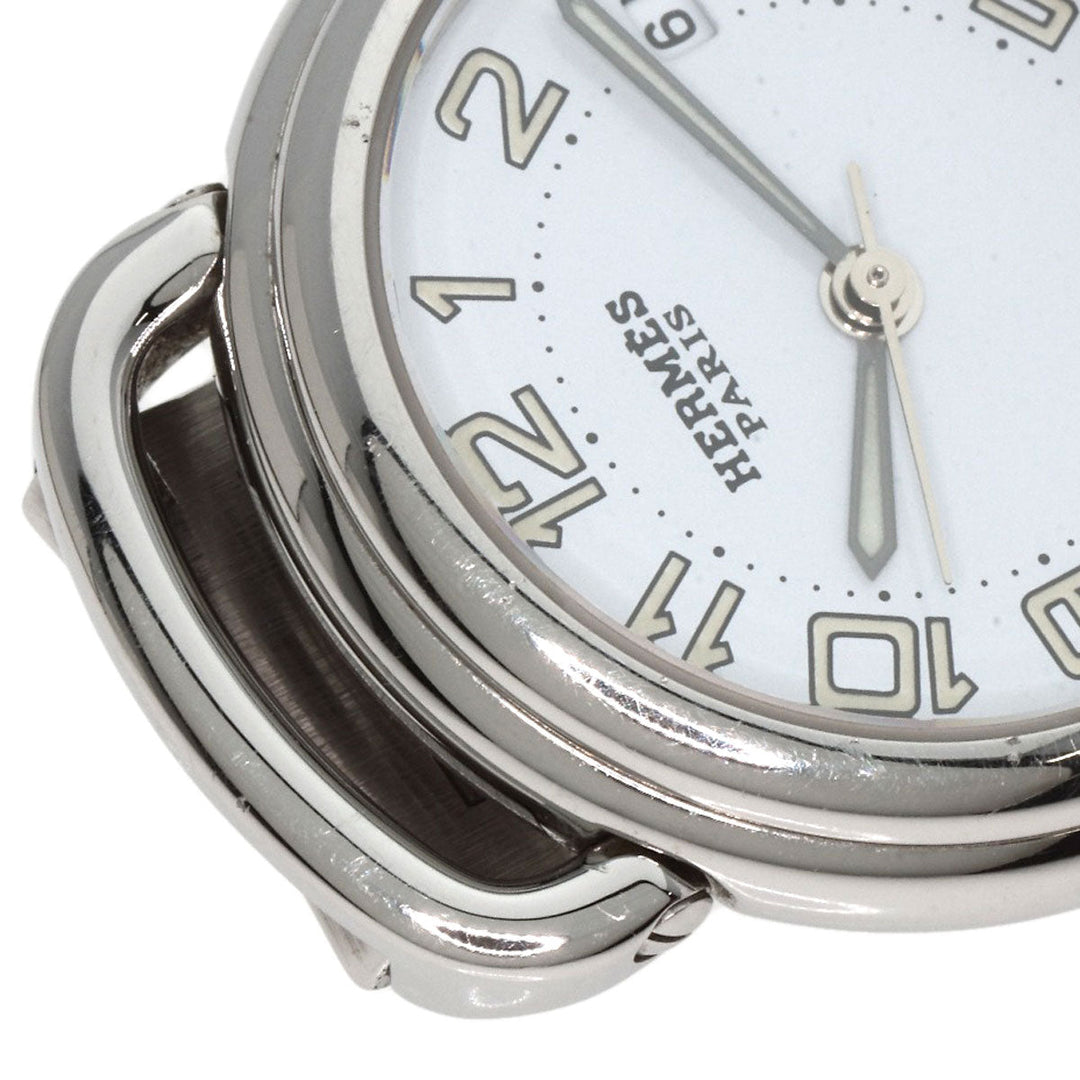 HERMES Watches Quartz PU2.210 Stainless Steel , Stainless Steel Silver Pullman white dial Women Used Authentic