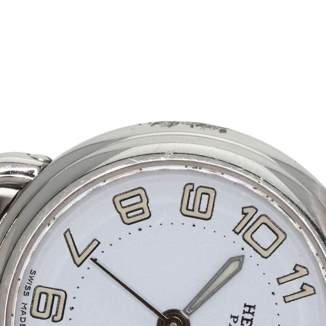 HERMES Watches Quartz PU2.210 Stainless Steel , Stainless Steel Silver Pullman white dial Women Used Authentic