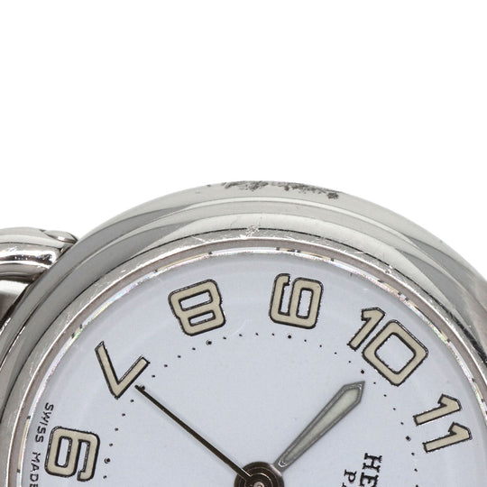 HERMES Watches Quartz PU2.210 Stainless Steel , Stainless Steel Silver Pullman white dial Women Used Authentic