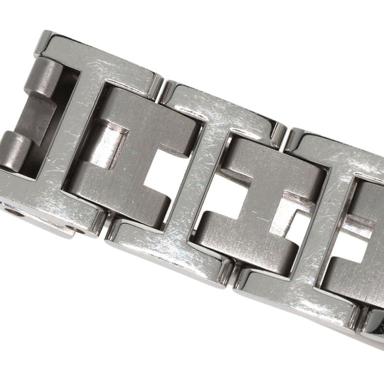 HERMES Watches Quartz PU2.210 Stainless Steel , Stainless Steel Silver Pullman white dial Women Used Authentic
