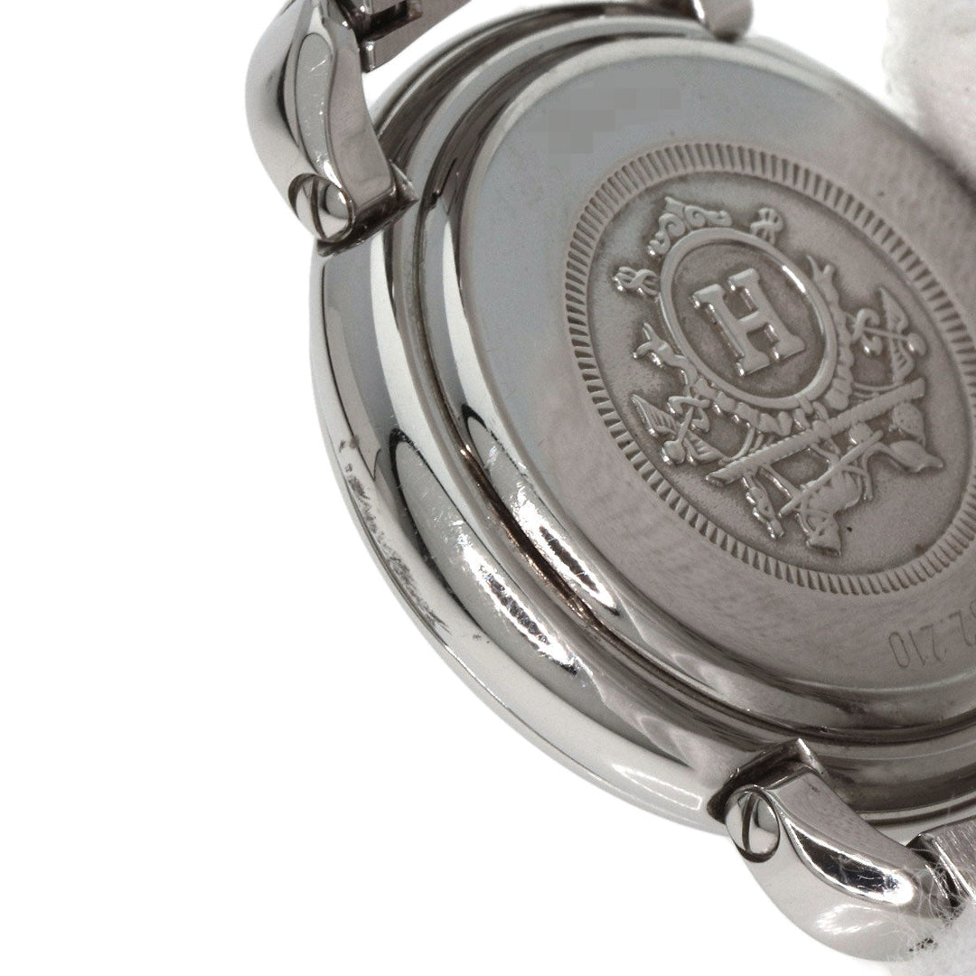 HERMES Watches Quartz PU2.210 Stainless Steel , Stainless Steel Silver Pullman white dial Women Used Authentic
