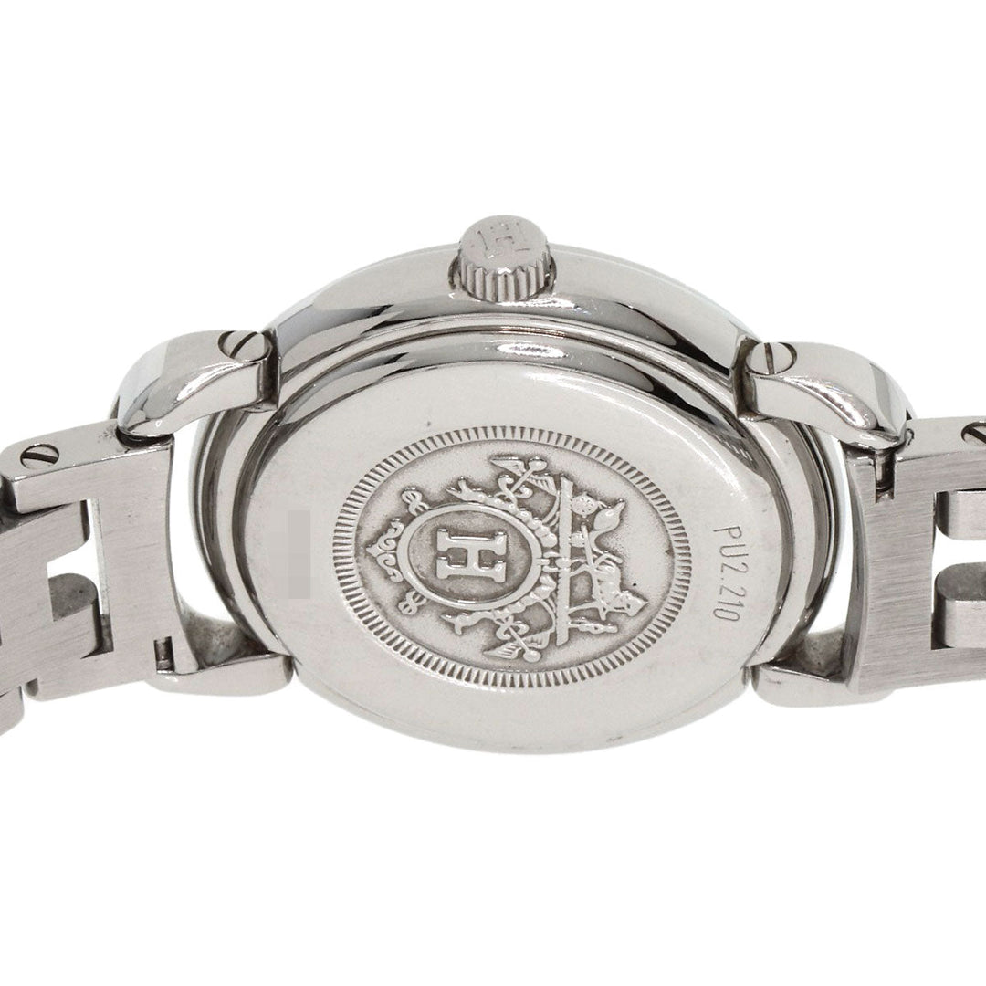 HERMES Watches Quartz PU2.210 Stainless Steel , Stainless Steel Silver Pullman white dial Women Used Authentic
