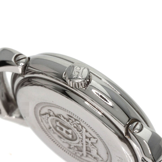 HERMES Watches Quartz PU2.210 Stainless Steel , Stainless Steel Silver Pullman white dial Women Used Authentic