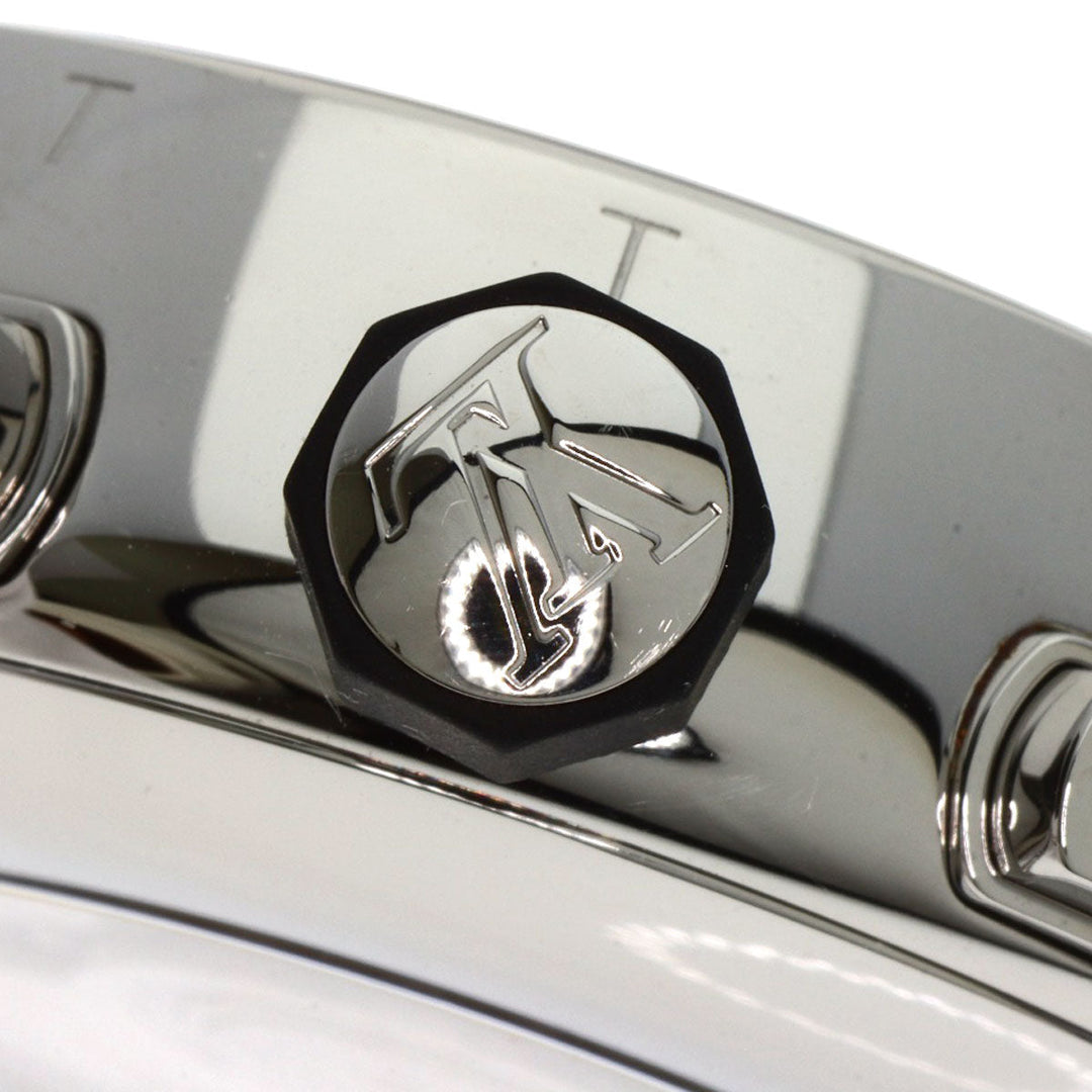 LOUIS VUITTON Watches Mechanical Automatic Q102L Stainless Steel Silver Tambour Voyage Chronograph Brown dial