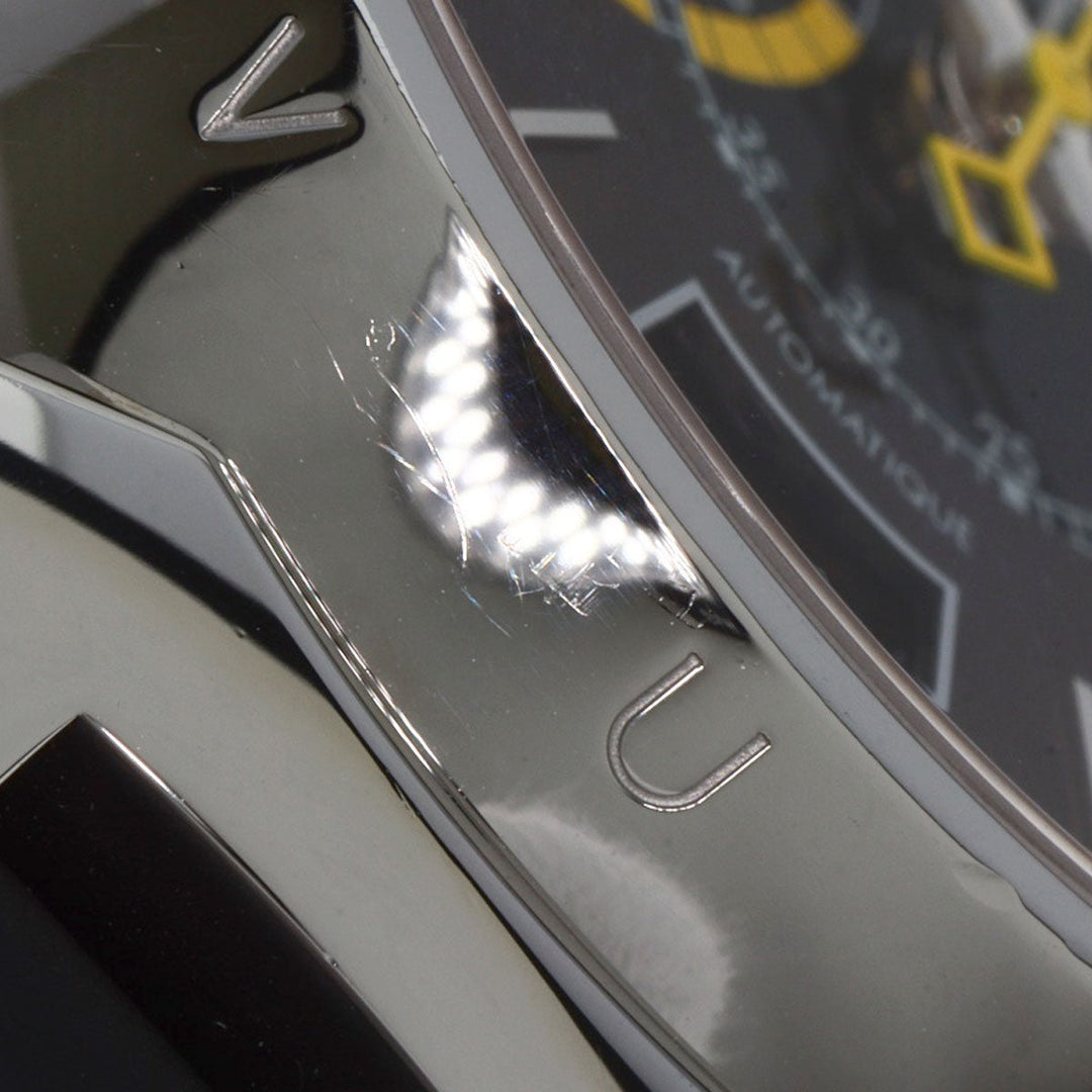 LOUIS VUITTON Watches Mechanical Automatic Q102L Stainless Steel Silver Tambour Voyage Chronograph Brown dial