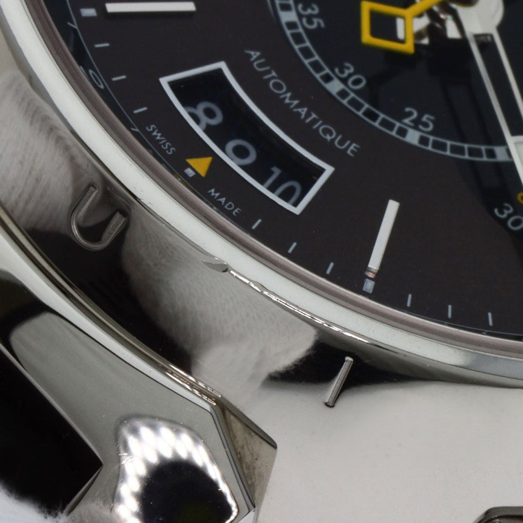 LOUIS VUITTON Watches Mechanical Automatic Q102L Stainless Steel Silver Tambour Voyage Chronograph Brown dial