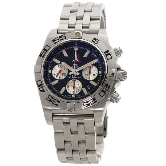 BREITLING Watches Mechanical Automatic AB0110 Stainless Steel , Stainless Steel Silver Chronomat 44 Fretze Tricolori Limited to 1000 pieces worldwide black dial mens Used Authentic