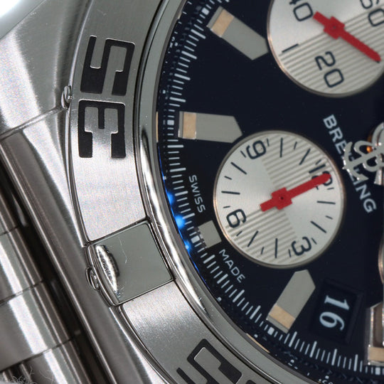 BREITLING Watches Mechanical Automatic AB0110 Stainless Steel , Stainless Steel Silver Chronomat 44 Fretze Tricolori Limited to 1000 pieces worldwide black dial mens Used Authentic