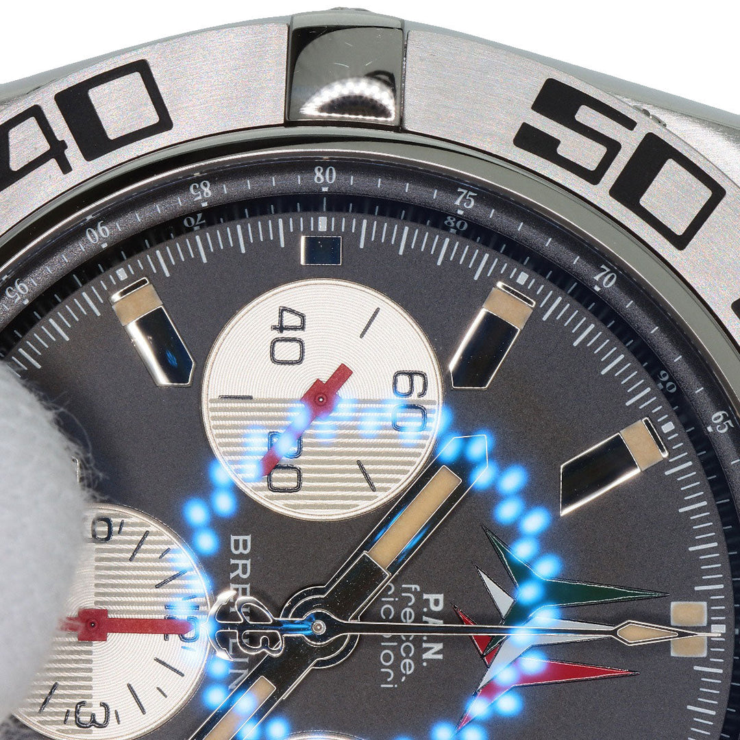 BREITLING Watches Mechanical Automatic AB0110 Stainless Steel , Stainless Steel Silver Chronomat 44 Fretze Tricolori Limited to 1000 pieces worldwide black dial mens Used Authentic