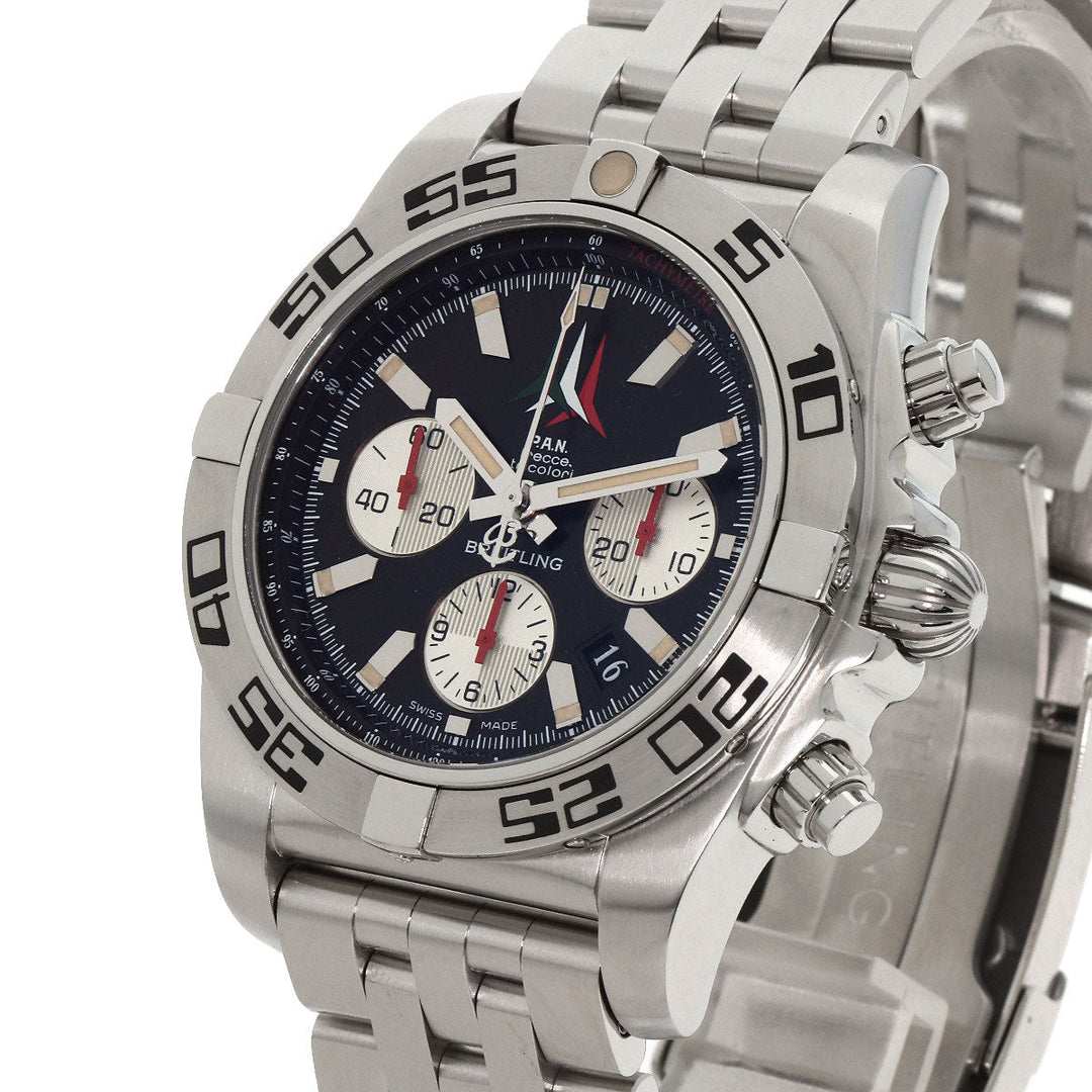 BREITLING Watches Mechanical Automatic AB0110 Stainless Steel , Stainless Steel Silver Chronomat 44 Fretze Tricolori Limited to 1000 pieces worldwide black dial mens Used Authentic