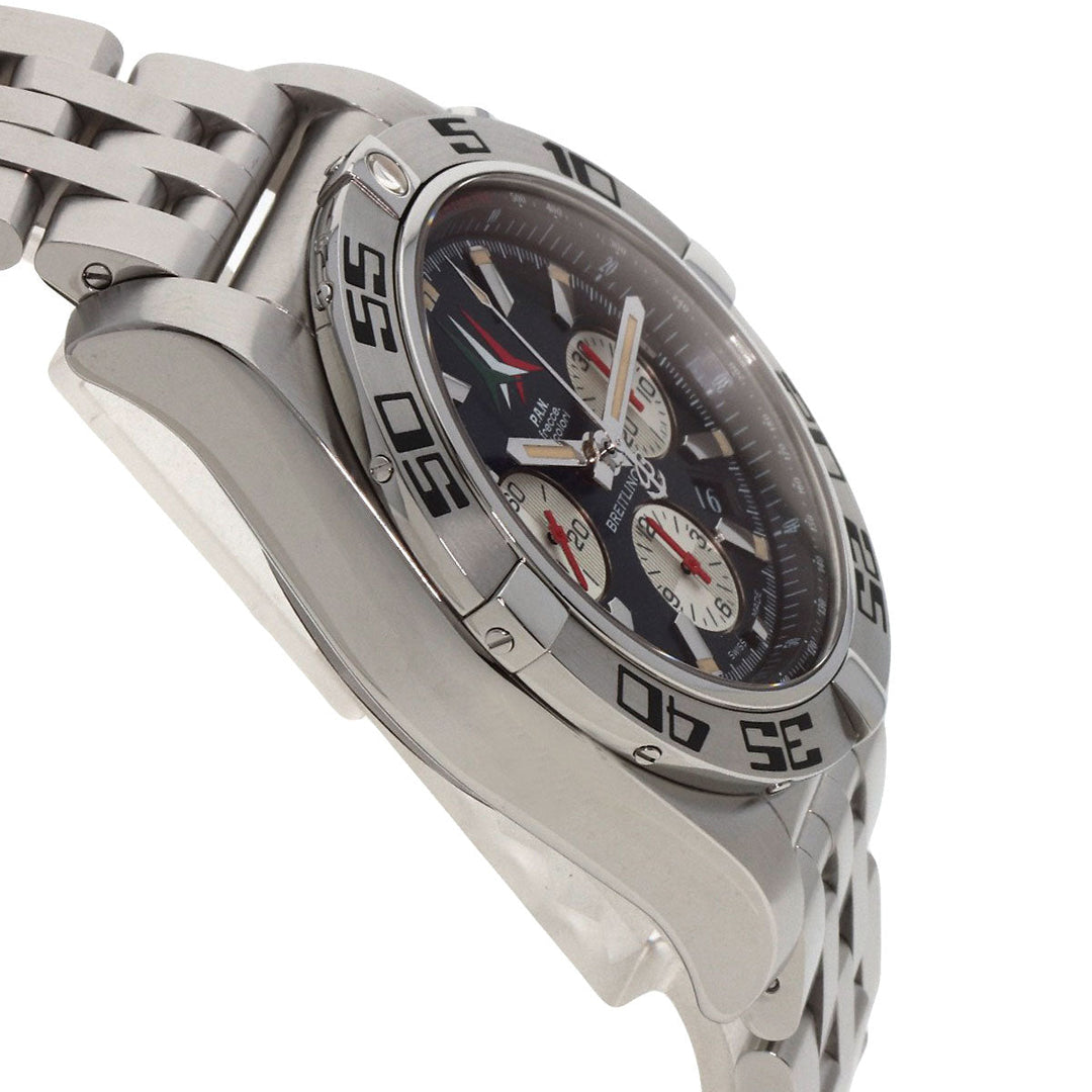 BREITLING Watches Mechanical Automatic AB0110 Stainless Steel , Stainless Steel Silver Chronomat 44 Fretze Tricolori Limited to 1000 pieces worldwide black dial mens Used Authentic