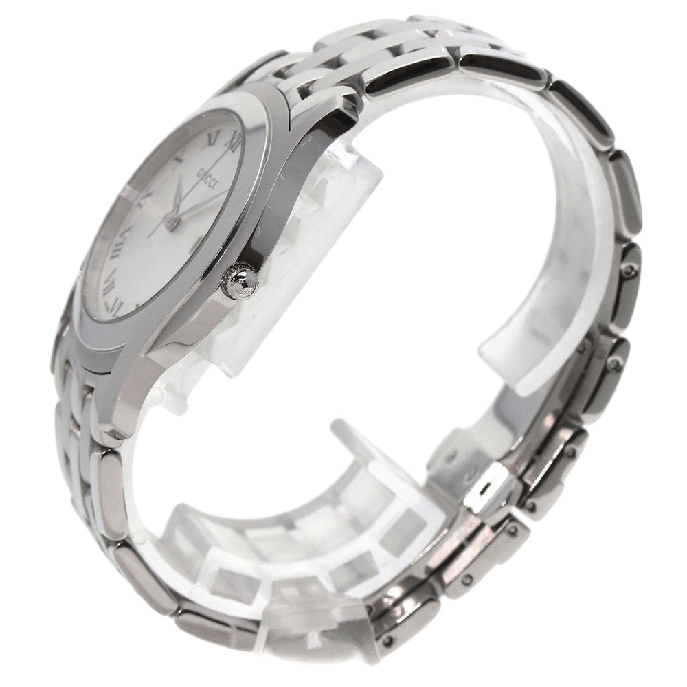 GUCCI Watches Quartz 5500M Stainless Steel , Stainless Steel Silver Round face Silver dial mens Used Authentic