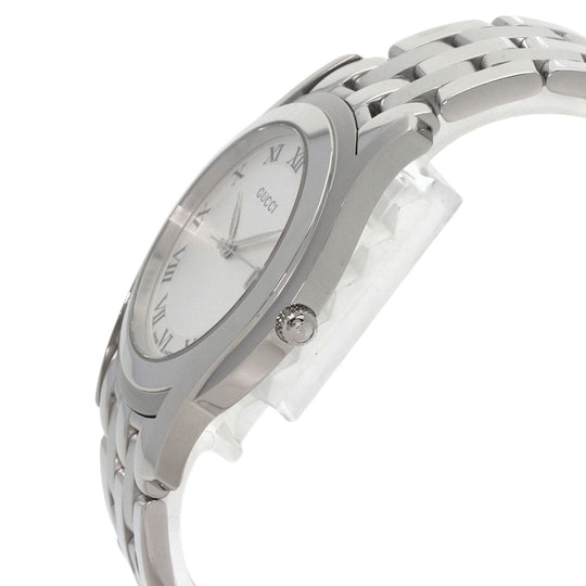 GUCCI Watches Quartz 5500M Stainless Steel , Stainless Steel Silver Round face Silver dial mens Used Authentic