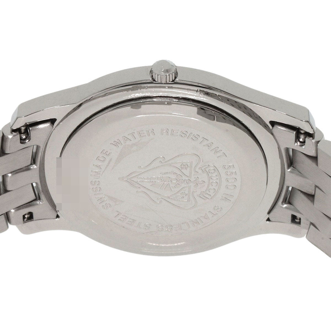 GUCCI Watches Quartz 5500M Stainless Steel , Stainless Steel Silver Round face Silver dial mens Used Authentic