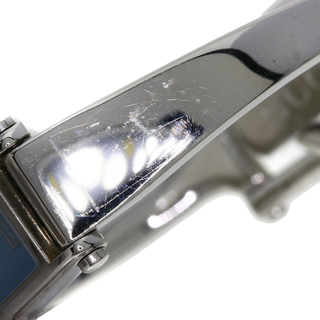 GUCCI Watches Quartz 1500L Stainless Steel , Stainless Steel Silver Square face blue dial Women Used Authentic