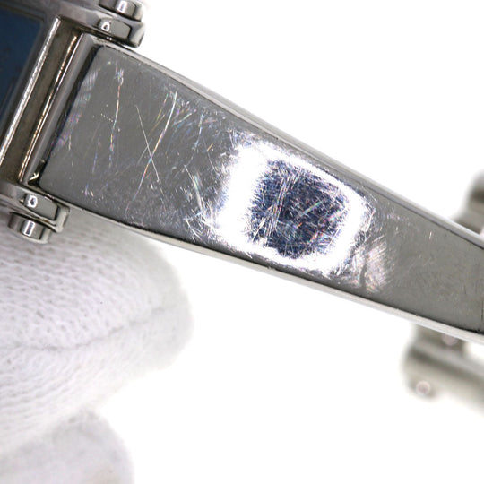 GUCCI Watches Quartz 1500L Stainless Steel , Stainless Steel Silver Square face blue dial Women Used Authentic