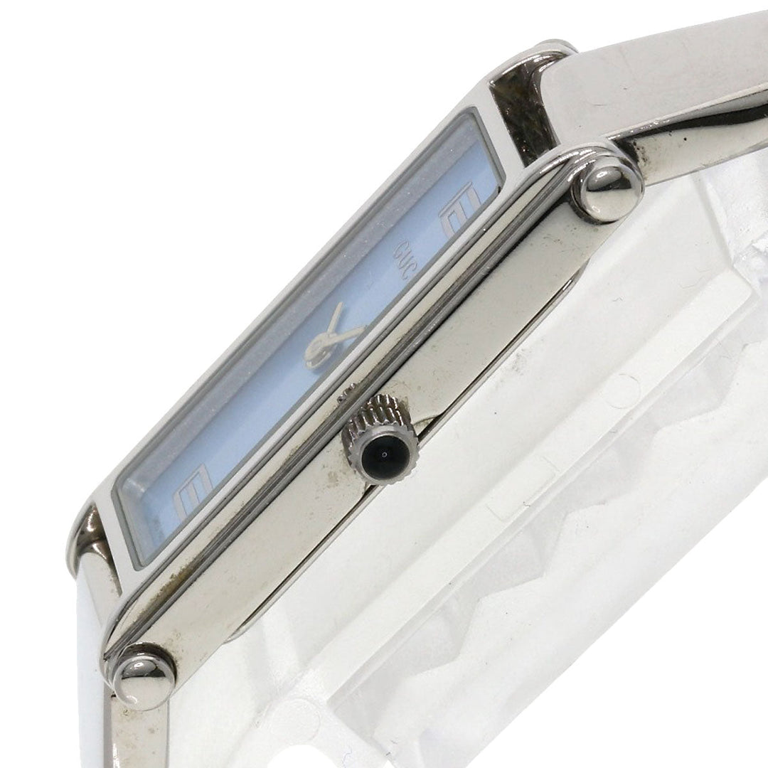 GUCCI Watches Quartz 1500L Stainless Steel , Stainless Steel Silver Square face blue dial Women Used Authentic